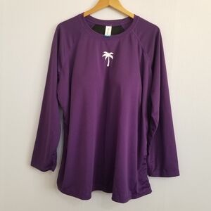 NWY Halcurt Purple Long Sleeve Rash Guard Swim Shirt Size 3X